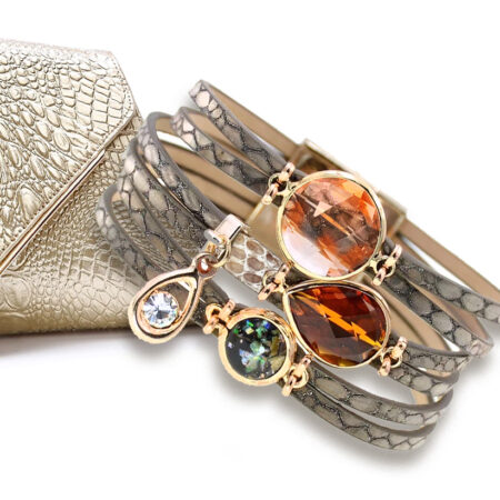 Luxury többszálas női bőr karkötő