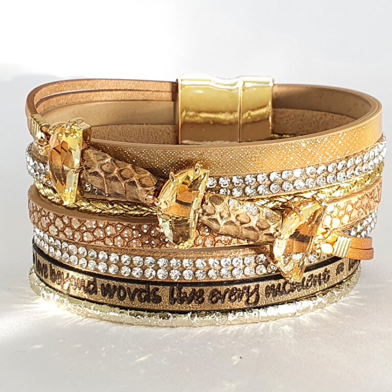 Drapp átlós női bőr karkötő