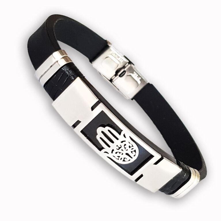 Fatima keze férfi kaucsuk karkötő