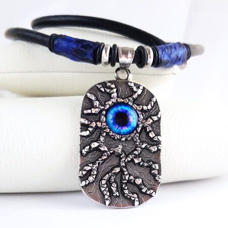 King Blue bőr férfi nyaklánc