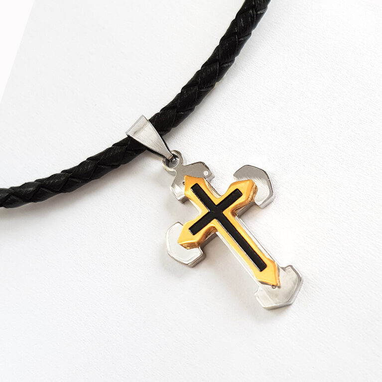 Kicsi acél kereszt nyaklánc