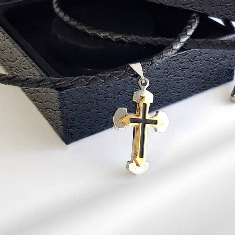 Kicsi acél kereszt nyaklánc