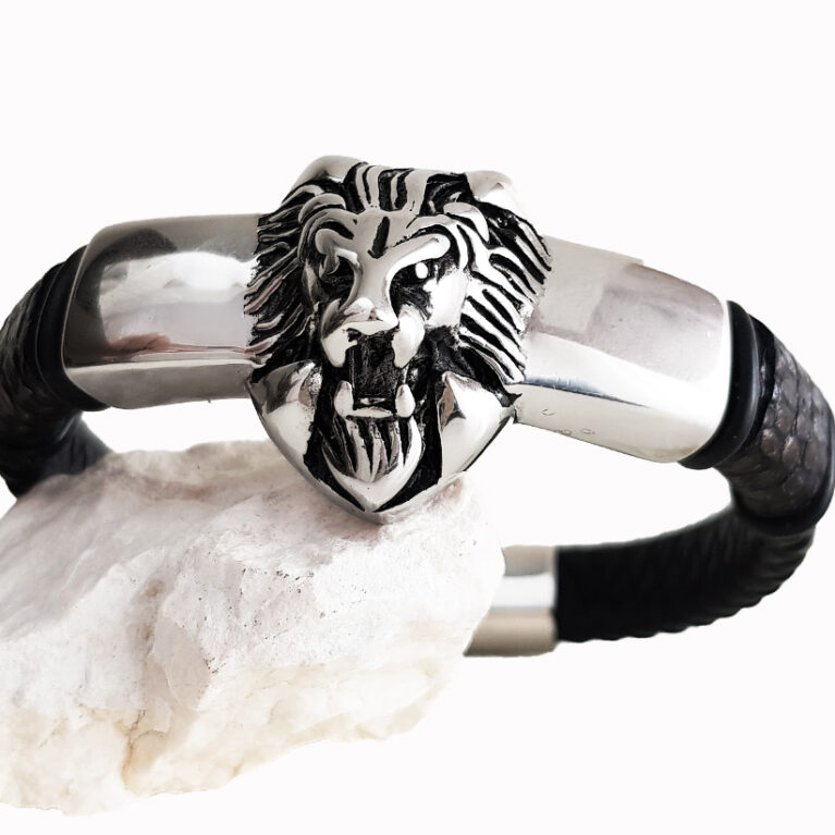 Oroszlános férfi karkötő