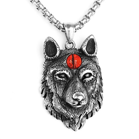 STEELWOLF Farkas sárkányszem férfi nemesacél nyaklánc