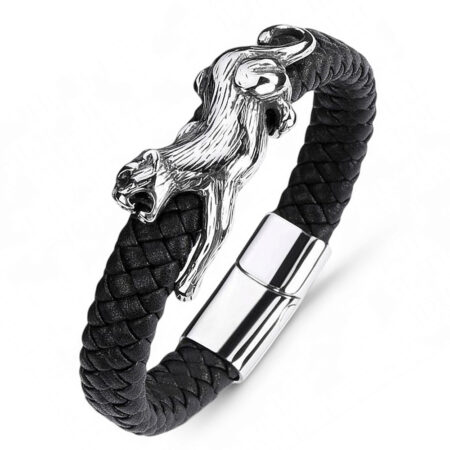 Párduc férfi bőr karkötő