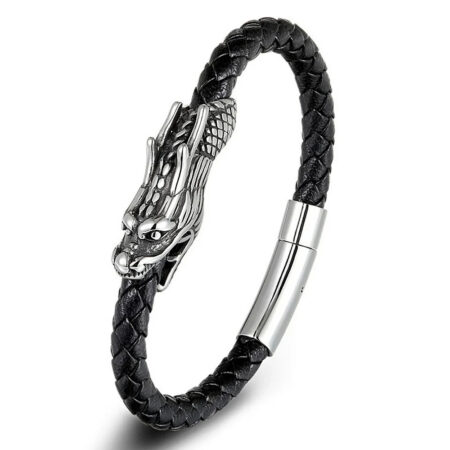 Dragon sárkány bőr férfi karkötő